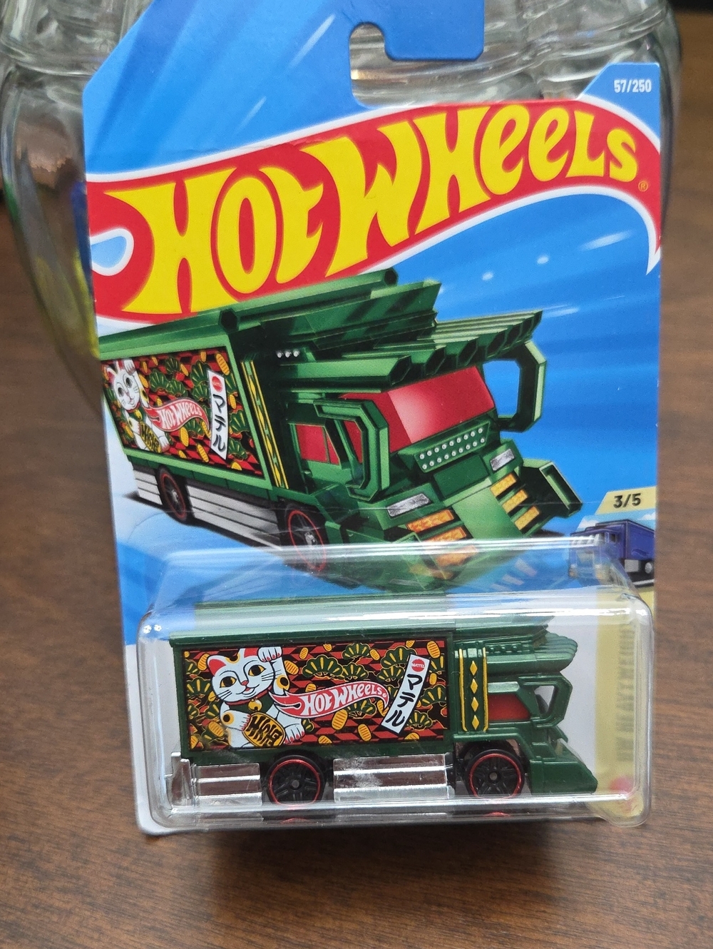 Rare Hot Wheels Green Lucky Cat Box Truck Toy